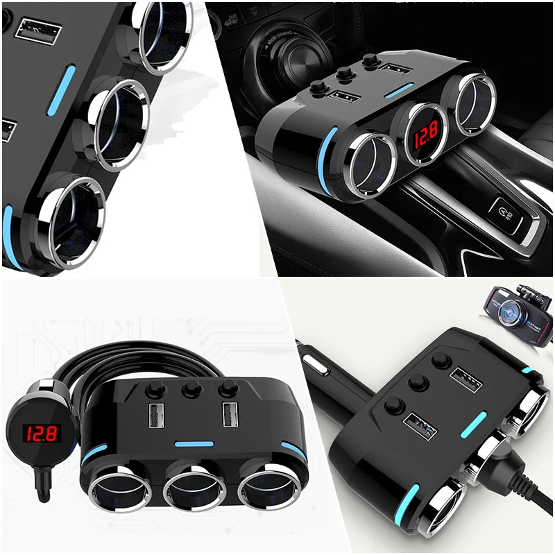 SEAMETAL 12V-24V Car Phone Charger Cigarette Lighter Socket