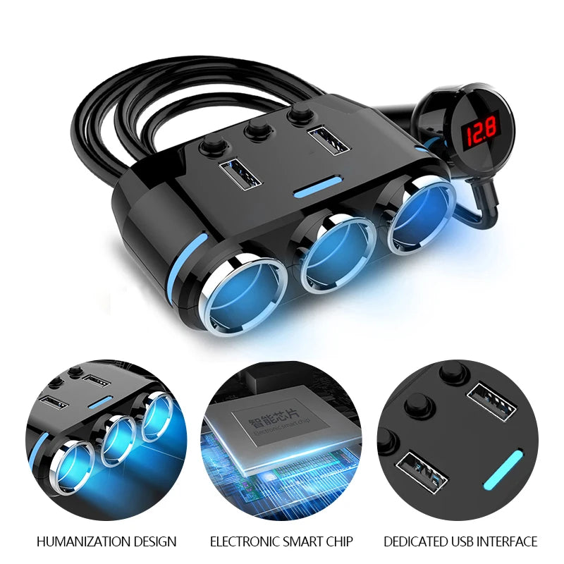 SEAMETAL 12V-24V Car Phone Charger Cigarette Lighter Socket