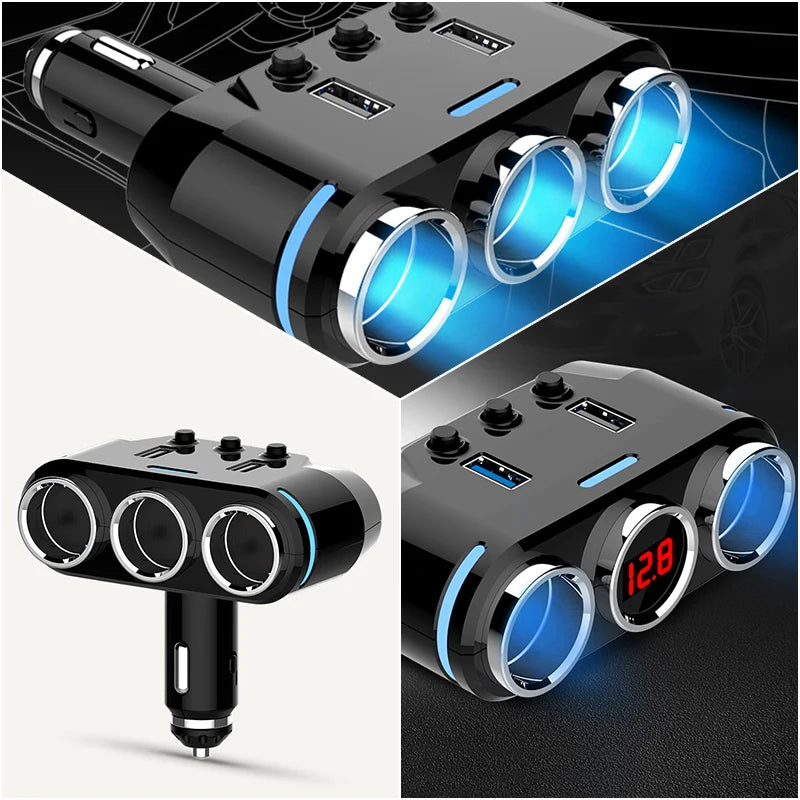 SEAMETAL 12V-24V Car Phone Charger Cigarette Lighter Socket
