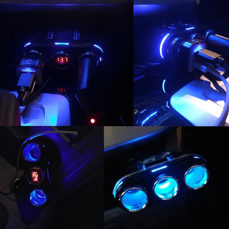 SEAMETAL 12V-24V Car Phone Charger Cigarette Lighter Socket