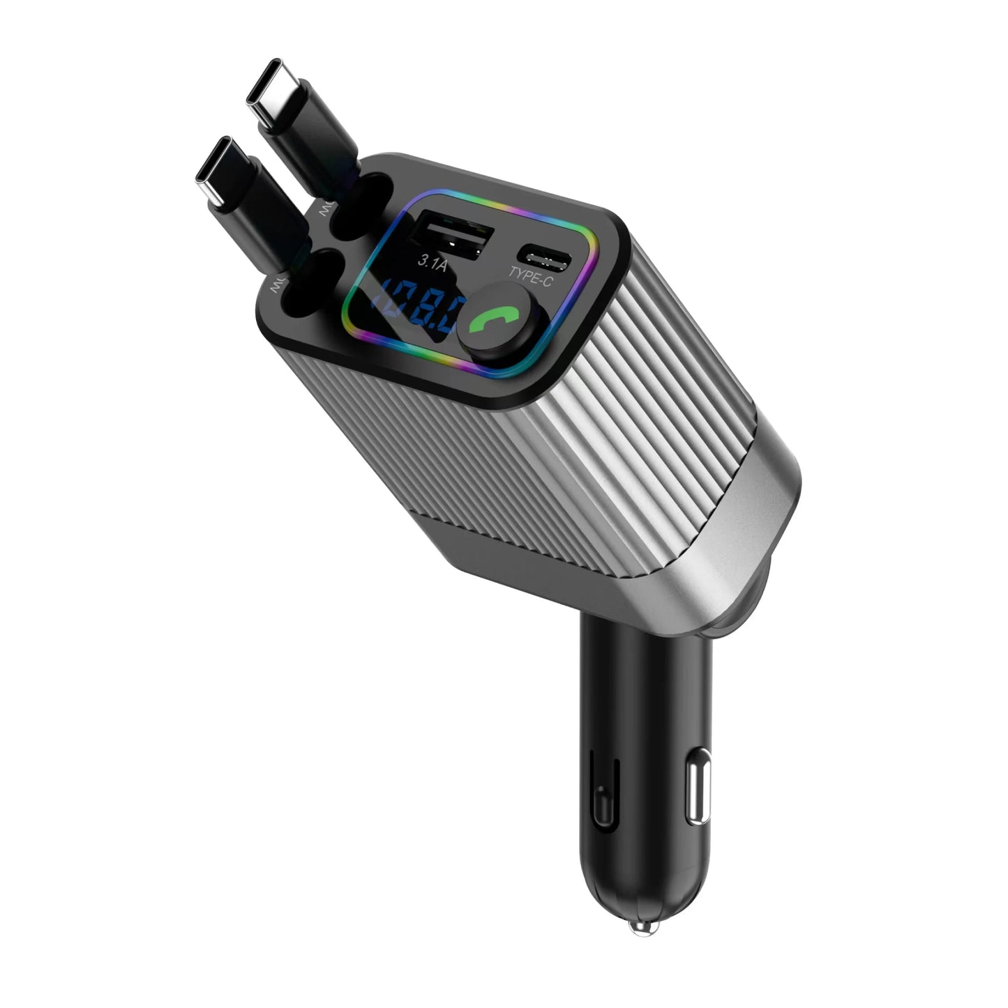 Car Charger Adapter Handsfree Call Car Radio FM Modulator C type cable