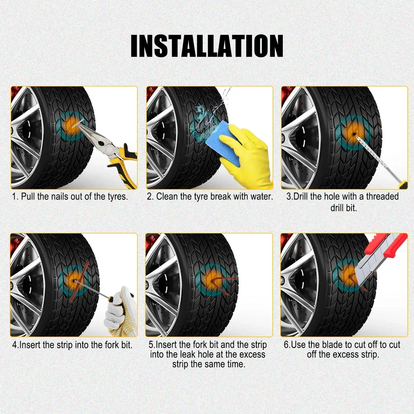 Tubeless Tyre Puncture Repair Kit